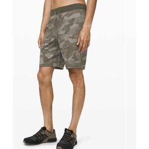 Lululemon Mens T.H.E. Lined Shorts 9" Variegated Mesh Camo Max Dark Olive Size S